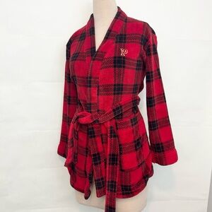 Victoria’s Secret PINK Plaid Red and Black Women's Robe XS/S